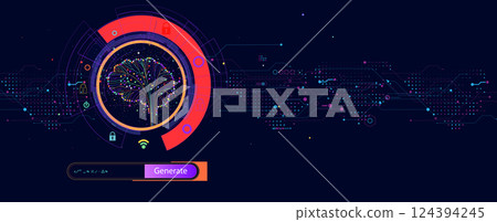 Abstract digital artificial intelligence technology background Abstract digital artificial intelligence technology background 124394245