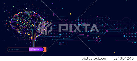 Abstract digital artificial intelligence  technology background 124394246