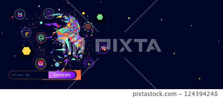 Abstract digital artificial intelligence technology background Abstract digital artificial intelligence technology background 124394248