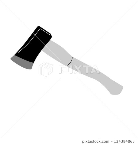 Small Axe Garden tool, flat outline style isolate on white background, vector illustration Small Axe Garden tool, flat outline style isolate on white background, vector illustration 124394863