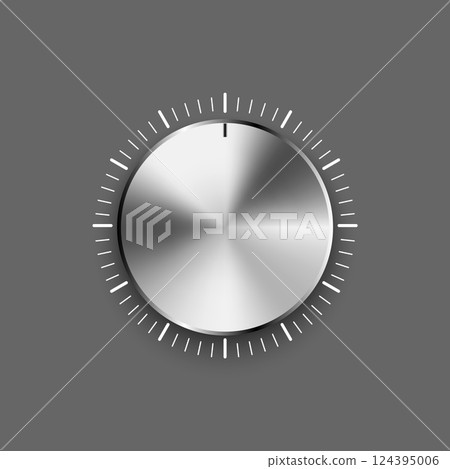 Metallic volume Analog regulator control interface with volume scale, Vector illustration 124395006