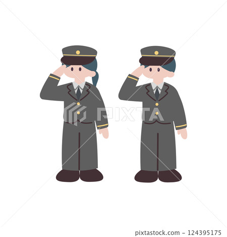 Station staff set Station staff set 124395175