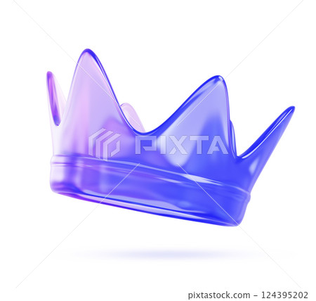 3d crystal crown for king or queen render icon. Glass holographic crowning headwear for monarch. Royal monarchy, medieval emperor coronation symbol, isolated gradient imperial sign. 3D illustration 3d crystal crown for king or queen render icon. Glass holographic crowning headwear for monarch. Royal monarchy, medieval emperor coronation symbol, isolated gradient imperial sign. 3D illustration 124395202