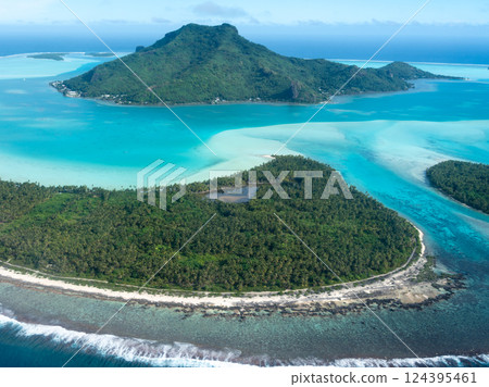 Aerial View of Maupiti Island in French Polynesia 124395461