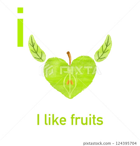 Watercolor English alphabet made of cute fruits and vegetables. Watercolor illustration of food. Vegetarian alphabet. Back to school. I like fruits Watercolor English alphabet made of cute fruits and vegetables. Watercolor illustration of food. Vegetarian alphabet. Back to school. I like fruits 124395704