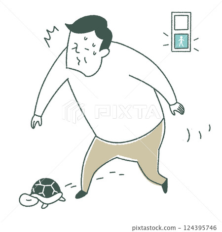 無法快速行走的老人 124395746