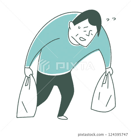 無法舉起重物的老人 124395747