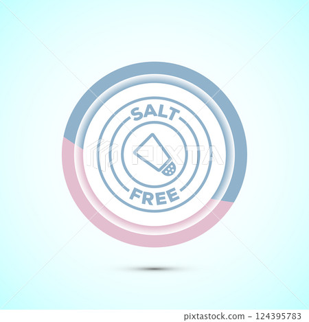 Salt free icon design illustration. No salt sign symbol, Sodium free icon, Button design Salt free icon design illustration. No salt sign symbol, Sodium free icon, Button design 124395783