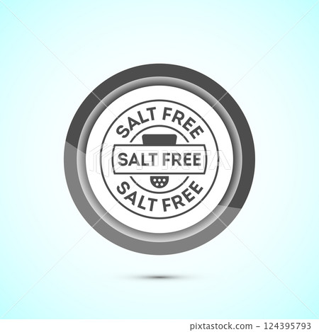 Salt free icon design illustration. No salt sign symbol, Sodium free icon, Button design Salt free icon design illustration. No salt sign symbol, Sodium free icon, Button design 124395793