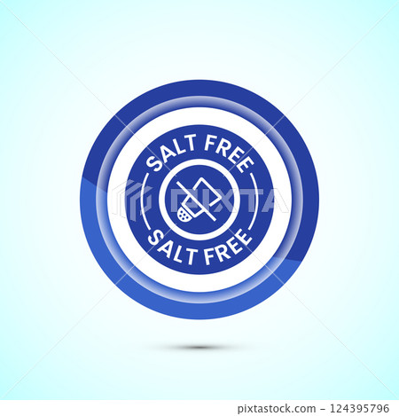 Salt free icon design illustration. No salt sign symbol, Sodium free icon, Button design Salt free icon design illustration. No salt sign symbol, Sodium free icon, Button design 124395796