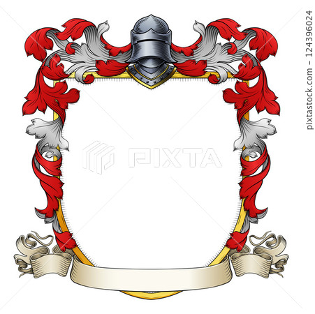 Coat of Arms Crest Family Heraldry Knight Shield 124396024