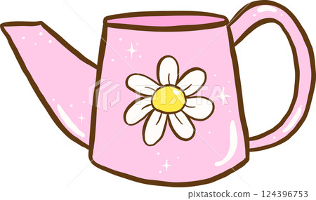 Watering Can Empty Hand Drawn Watering Can Empty Hand Drawn 124396753