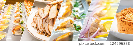 Mediterranean Cuisine Collage. Cold Appetizers. 124396888