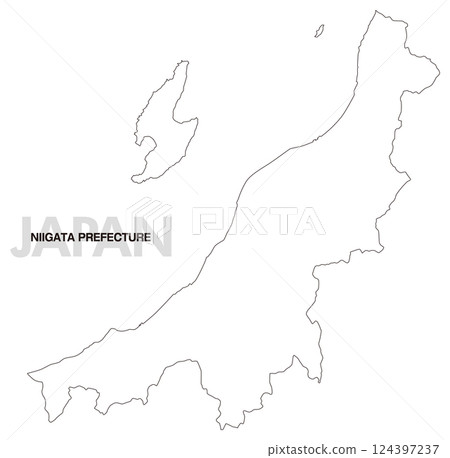 新潟縣空白地圖 新潟縣空白地圖 124397237