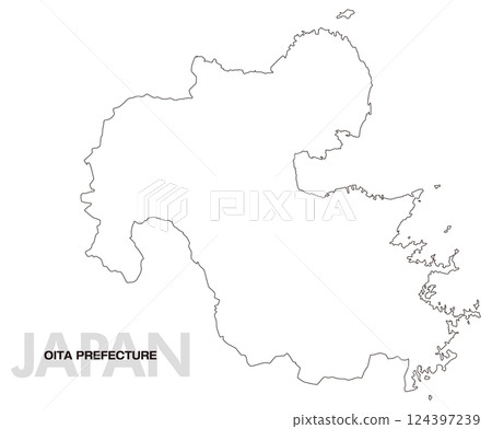 Blank map of Oita prefecture Blank map of Oita prefecture 124397239
