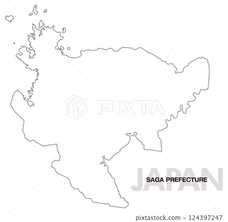 Blank map of Saga prefecture Blank map of Saga prefecture 124397247