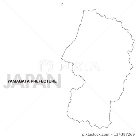 Blank map of Yamagata prefecture Blank map of Yamagata prefecture 124397269