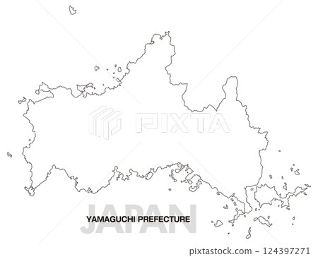 Blank map of Yamaguchi prefecture Blank map of Yamaguchi prefecture 124397271