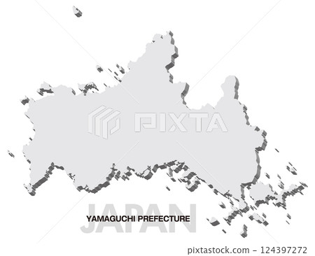 3D map of Yamaguchi Prefecture 124397272
