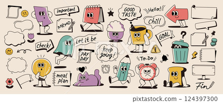 Retro Character Stickers 124397300