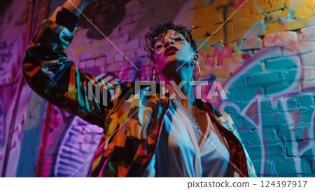 feminine queer man with androgynous body, non binary person self-expression concept, glamour homosexual guy portrait feminine queer man with androgynous body, non binary person self-expression concept, glamour homosexual guy portrait 124397917