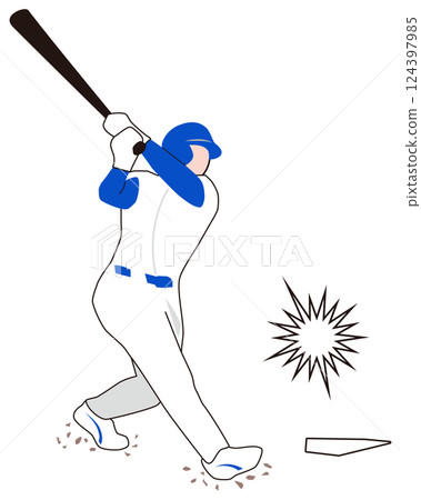 棒球 左手擊球手 124397985