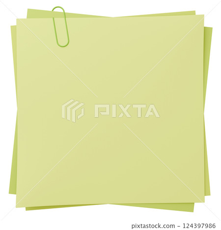 3D background material_paper and clip_green 124397986