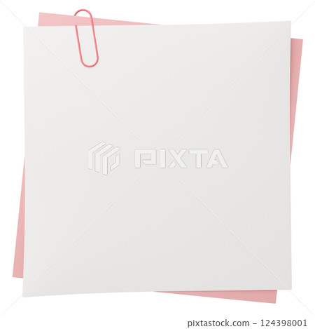 3D background material_paper and clips_pink 124398001