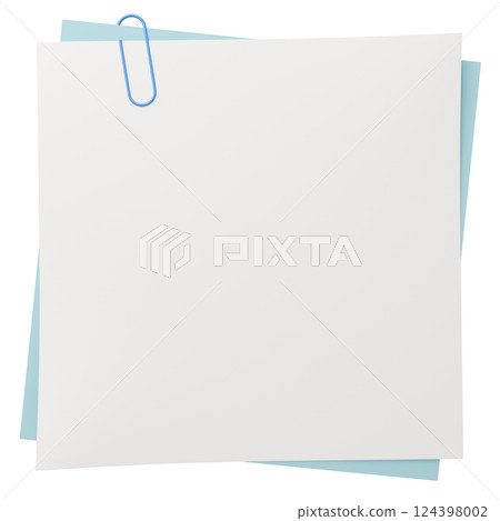 3D background material_paper and clip_light blue 124398002