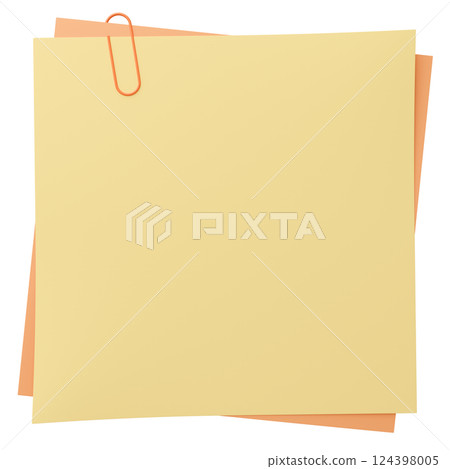 3D background material_paper and clip_yellow 124398005
