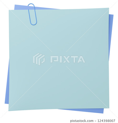 3D background material_paper and clip_light blue 124398007