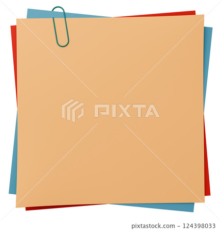 3D background material_paper and clips_colorful 124398033