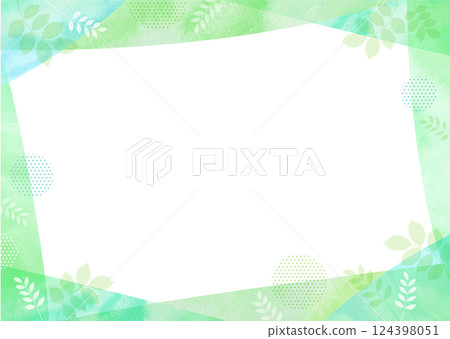 Fresh green leaves and gentle watercolor fresh green frame Fresh green leaves and gentle watercolor fresh green frame 124398051