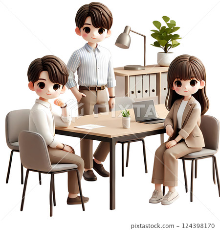 office worker in meeting room 124398170