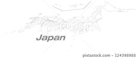 Map of Japan divided into 47 prefectures, focusing on the Kanto and Chubu regions. Blank map of Japan 124398988