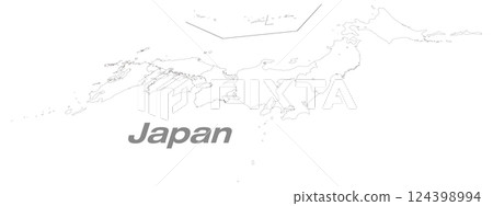 Map of Japan divided into regions, focusing on the Kanto and Chubu regions. Blank map of Perth 124398994