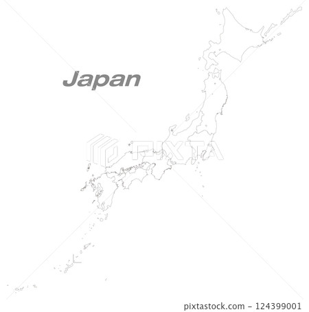 Map of Japan 47 prefectures blank map Map of Japan 47 prefectures blank map 124399001