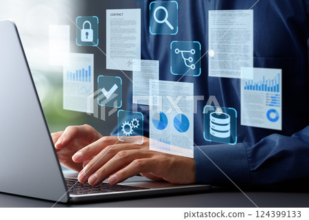 Document Management System (DMS) or Enterprise Content Management (ECM) in business. Document Management System (DMS) or Enterprise Content Management (ECM) in business. 124399133