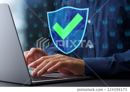 安全的網路通訊和網路安全系統。防火牆及虛擬專用網絡 124399173