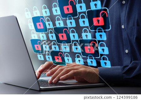 Security vulnerability and network monitoring. Vulnerability and data protection penetration testing. System security Security vulnerability and network monitoring. Vulnerability and data protection penetration testing. System security 124399186