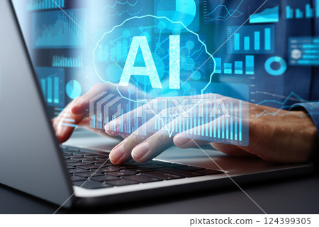 AI data analysis and data mining. Analyzing big data with artificial intelligence. AI data analysis and data mining. Analyzing big data with artificial intelligence. 124399305