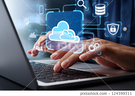 Cloud orchestration and interoperability. Cloud automation management and integration. Cloud orchestration and interoperability. Cloud automation management and integration. 124399311