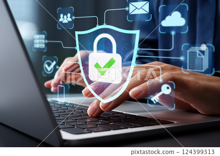 安全的資料保護和網路安全體系。 VPN 連線和零信任安全 124399313