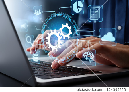 Business process automation RPA and robotic process automation RPA systems. System integration Business process automation RPA and robotic process automation RPA systems. System integration 124399323