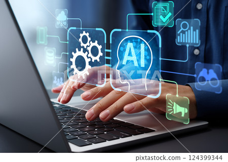 AI agents and intelligent automation technology. Business process automation system AI agents and intelligent automation technology. Business process automation system 124399344