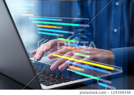 Project management and task scheduling. Timeline and project tracking. Project and task Project management and task scheduling. Timeline and project tracking. Project and task 124399346