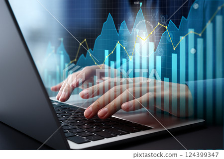 Data-driven decision making. Business data analysis and strategic insights. Data-driven strategy planning on laptop. Data-driven decision making. Business data analysis and strategic insights. Data-driven strategy planning on laptop. 124399347