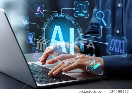 人工智慧治理和產生人工智慧的負責任使用。合規策略和風險管理。一名商人 124399362