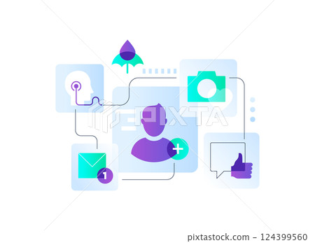 Social media and communication - flat design style illustration 124399560