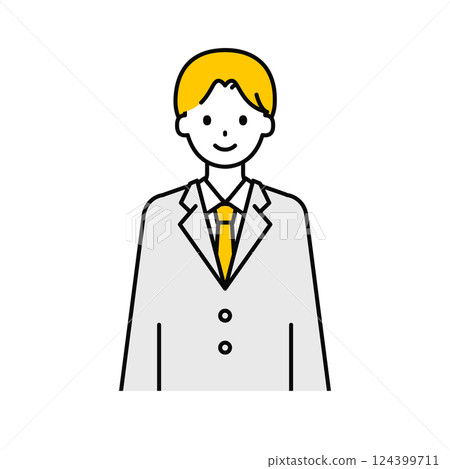 Upper body pose_simple male student 01 124399711
